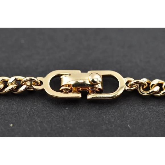 Christian Dior Light Stone CD Logo Bracelet Gold Plate GUC Authentic - Picture 5 of 7